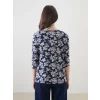 LCW Grace Lacivert Bisiklet Yaka Çiçekli Kadın Bluz