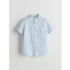 LCW Kids Mavi Hakim Yaka Çizgili Erkek Çocuk Gömlek