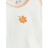 LCW Kids Ekru Bisiklet Yaka Çiçekli Kız Çocuk Atlet ve Şort Etek