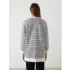 LCW Modest Siyah Çizgili Oversize Kadın Sweatshirt Tunik