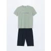 LC WAIKIKI Lacivert Standart Kalıp Erkek Şortlu Pijama Takımı