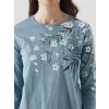 LCW Grace Mavi Bisiklet Yaka Çiçekli Kadın Bluz