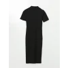 LCW Vision Siyah Polo Yaka Bodycon Elbise
