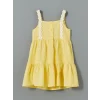LCW Kids Sari Basic Dantelli Kız Çocuk Keten Elbise