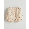 LCW baby Bej Çiçekli Müslin Kız Bebek Bluz ve Şort 2li