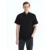 LCWAIKIKI Classic Siyah Regular Fit Kısa Kollu Poplin Erkek Gömlek