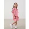 LCW Kids Pembe Polo Yaka Kız Çocuk Tişört ve Etek 2li