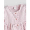 LCW baby Pembe Çizgili Kız Bebek Gabardin Elbise