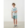 LCW Kids Ekru Bisiklet Yaka Erkek Çocuk Tişört ve Şort