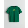 LCW Kids Yeşil Bisiklet Yaka Erkek Çocuk Tişört