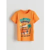 LCW Kids Turuncu Baskılı Erkek Çocuk Tişört ve Şort 2li