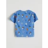 LCW Kids Mavi Baskılı Erkek Çocuk Şortlu Pijama Takımı