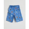 LCW Kids Mavi Baskılı Erkek Çocuk Şortlu Pijama Takımı
