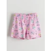 LCW Kids Turkuaz Baskılı Kız Çocuk Şortlu Pijama Takım