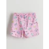 LCW Kids Turkuaz Baskılı Kız Çocuk Şortlu Pijama Takım