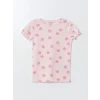 LCW baby Pembe Bisiklet Yaka Kız Bebek Şortlu Pijama Takımı