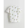 LCW Kids Beyaz Ananas Baskılı Erkek Çocuk Şortlu Pijama Takım