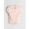 LCW Kids Pembe Bebe Yaka Kız Çocuk Tişört