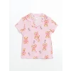 LCW Kids Pembe Gömlek Yaka Kız Çocuk Şortlu Pijama Takımı
