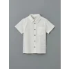 LCW Kids Beyaz Basic Cepli Erkek Çocuk Poplin Gömlek