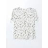 LCW Grace Ekru Bisiklet Yaka Çiçekli Kadın Bluz