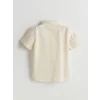 LCW Kids Bej Basic Cepli Erkek Çocuk Poplin Gömlek
