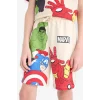 Defacto E0346 Bej Erkek Çocuk Marvel Avengers 2li Takım Kısa Kollu Tişört Şort