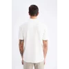 Defacto E1207 Ekru Regular Fit Kısa Kollu Krinkıl Polo Tişört