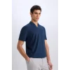 Defacto E1207 Lacivert Regular Fit Kısa Kollu Krinkıl Polo Tişört