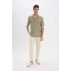 Defacto E1211 Haki Regular Fit Polo Yaka Yazlık Kısa Kollu Gömlek