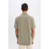 Defacto E1211 Haki Regular Fit Polo Yaka Yazlık Kısa Kollu Gömlek