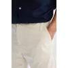 Defacto C7684 Ekru %100 Pamuk Regular Fit Gabardin Bermuda Şort