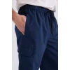 Defacto E0905 Lacivert Long Fit File Astarlı Uzun Boy Kargo Cep Deniz Şortu