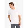 Defacto D7931 Beyaz New Regular Fit Bisiklet Yaka Kısa Kollu Pamuklu Basic Düz Pike Tişört