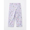 LCW Young Lila Bisiklet Yaka Baskılı Kısa Kollu Kadın Pijama Takımı