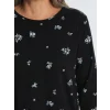 LCW Grace Siyah Bisiklet Yaka Çiçekli Kadın Bluz