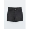 LCW Jeans Siyah Bermuda Fit Kadın Jean Şort