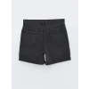 LCW Jeans Siyah Bermuda Fit Kadın Jean Şort