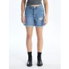 LCW Jeans Indigo Boyfriend Fit Yırtık Detaylı Kadın Jean Şort