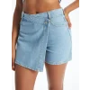 XSIDE Mavi Kadın Dar Fit Düz Jean Şort Etek