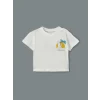 LCW baby Ekru Baskılı Erkek Bebek Tişört ve Şort 2li