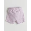 LCW baby Lila Çiçekli Kız Bebek Şortlu Pijama Takım