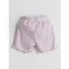LCW baby Lila Çiçekli Kız Bebek Şortlu Pijama Takım