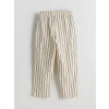 LCW Kids Bej Beli Lastikli Çizgili Erkek Çocuk Pantolon