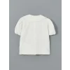 LCW Kids Beyaz Bebe Yaka Kısa Kollu Basic Kız Çocuk Gömlek