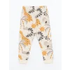 LCW baby Bej Bisiklet Yaka Baskılı Erkek Bebek Pijama Takımı