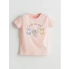LCW Kids Pembe Baskılı Penye Kız Çocuk Şortlu Pijama Takım