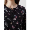 LCW Grace Siyah Bağlamalı Yaka Çiçekli Kadın Bluz