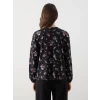 LCW Grace Siyah Bağlamalı Yaka Çiçekli Kadın Bluz