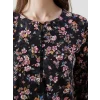 LCW Grace Siyah Bağlamalı Yaka Çiçekli Kadın Bluz